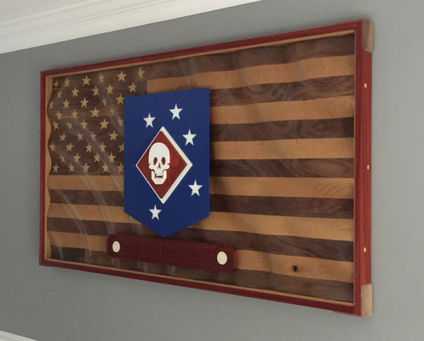 The "Amber Waves of Grain" American Flag w/custom logo